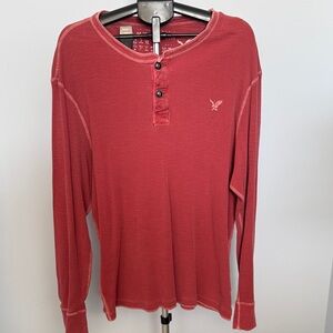 Vintage Men's Red Henley Shirt